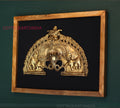 Wooden Frame With Brass Prabhawali Sheshnaag and Kirtmukha 13"