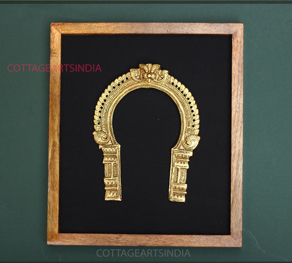Wooden Frame With Brass Kirtimukha Prabhavali