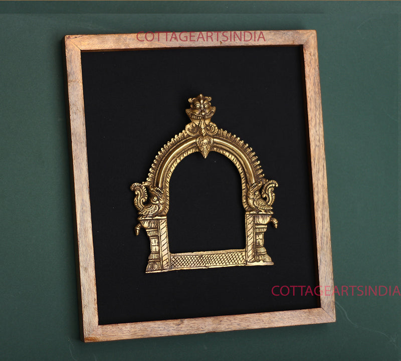 Wooden Frame With Brass Prabhawali