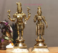 Brass Standing Shiva & Parvati Idol 18" Holding Axe and Deer