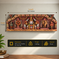 Wooden Hand Carved  Wall Panel Tirupati Balaji