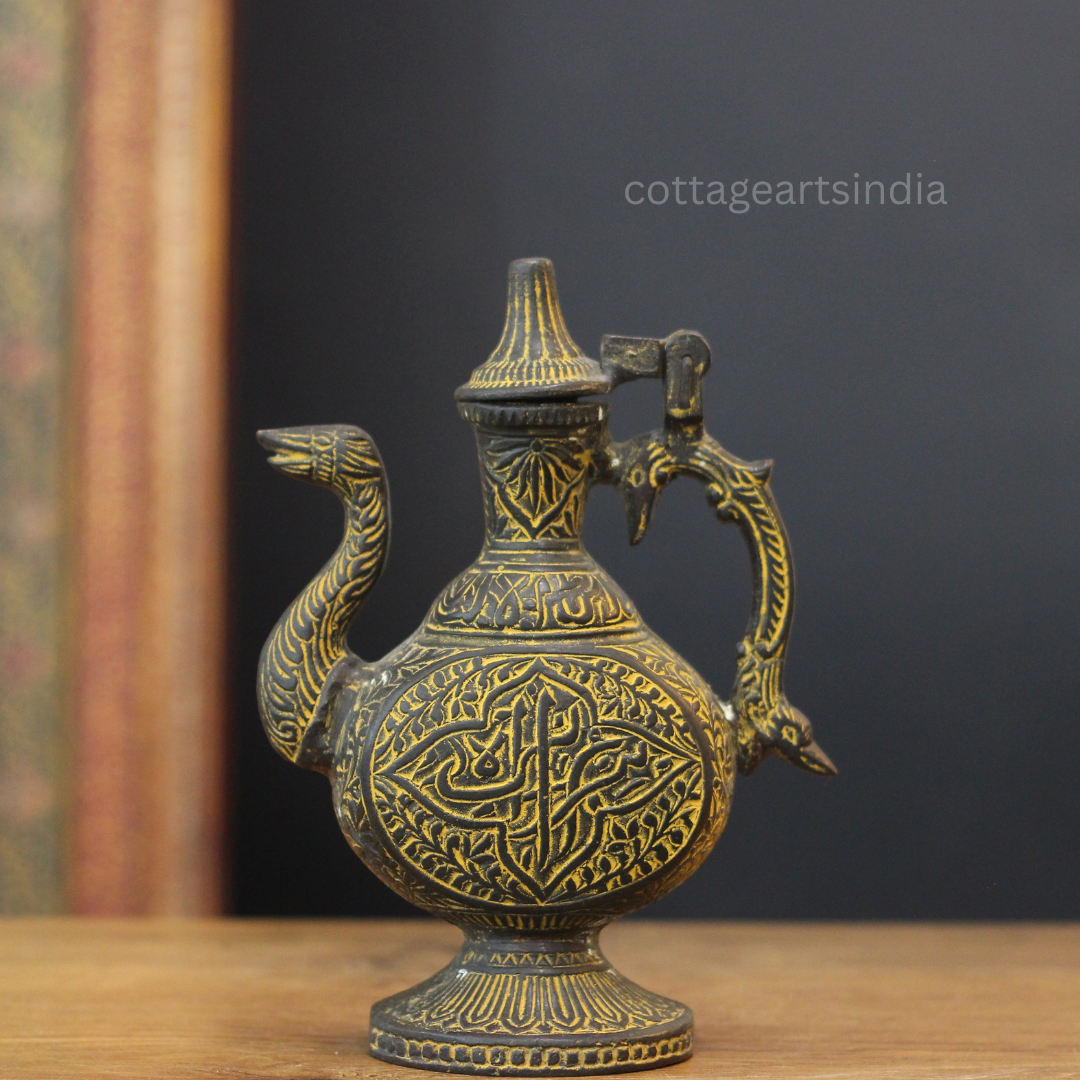 Antique Finished Brass Mughal Style Decorative Kettle