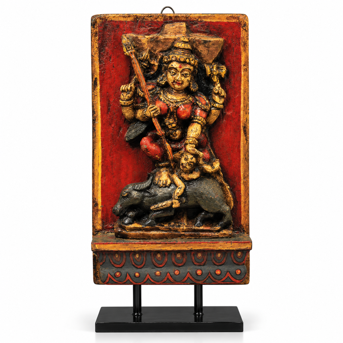 Vintage Wood / Stone Kali Mahisura Mardini Idol
