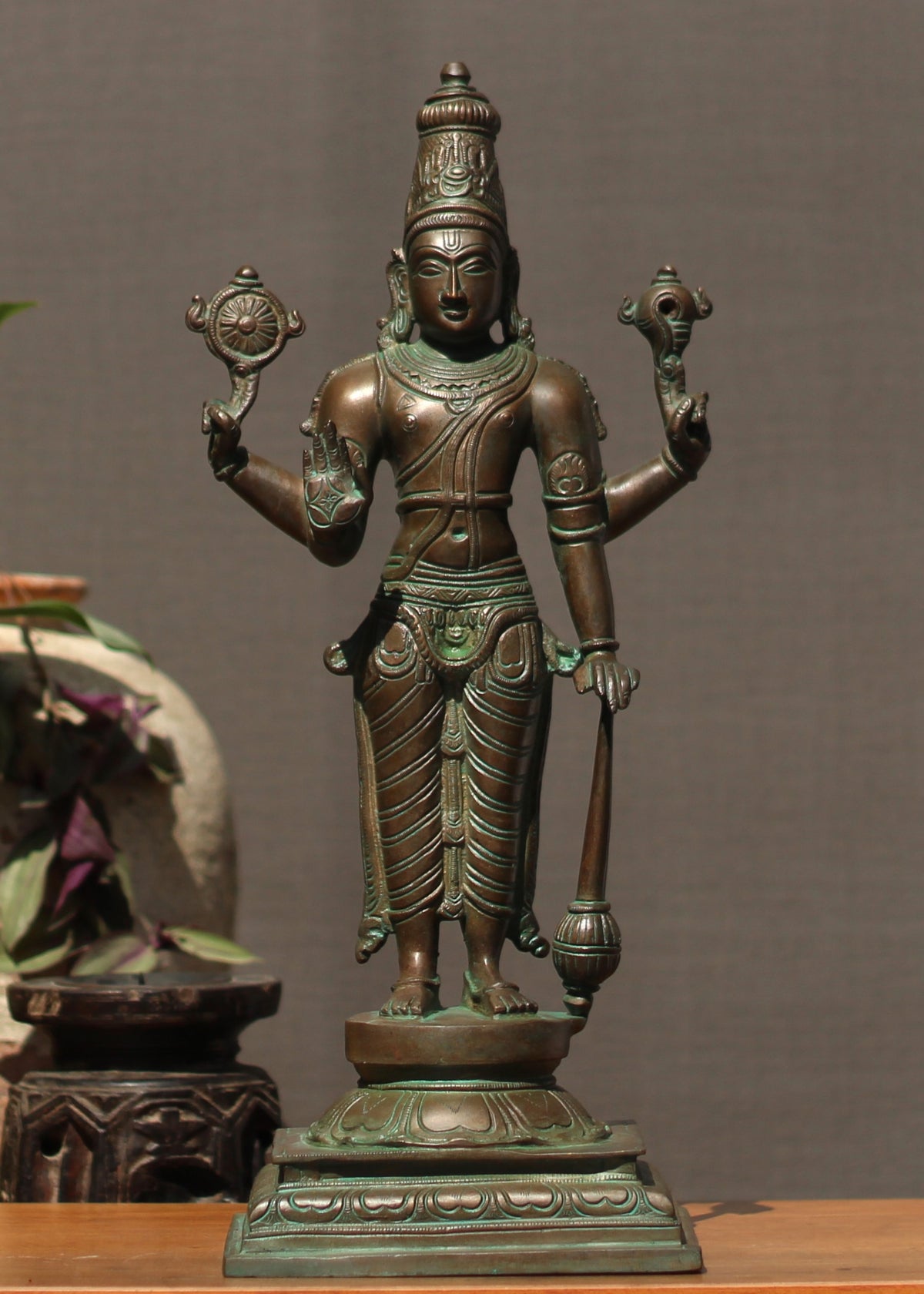 Brass Vishnu Bronze Finish 18"