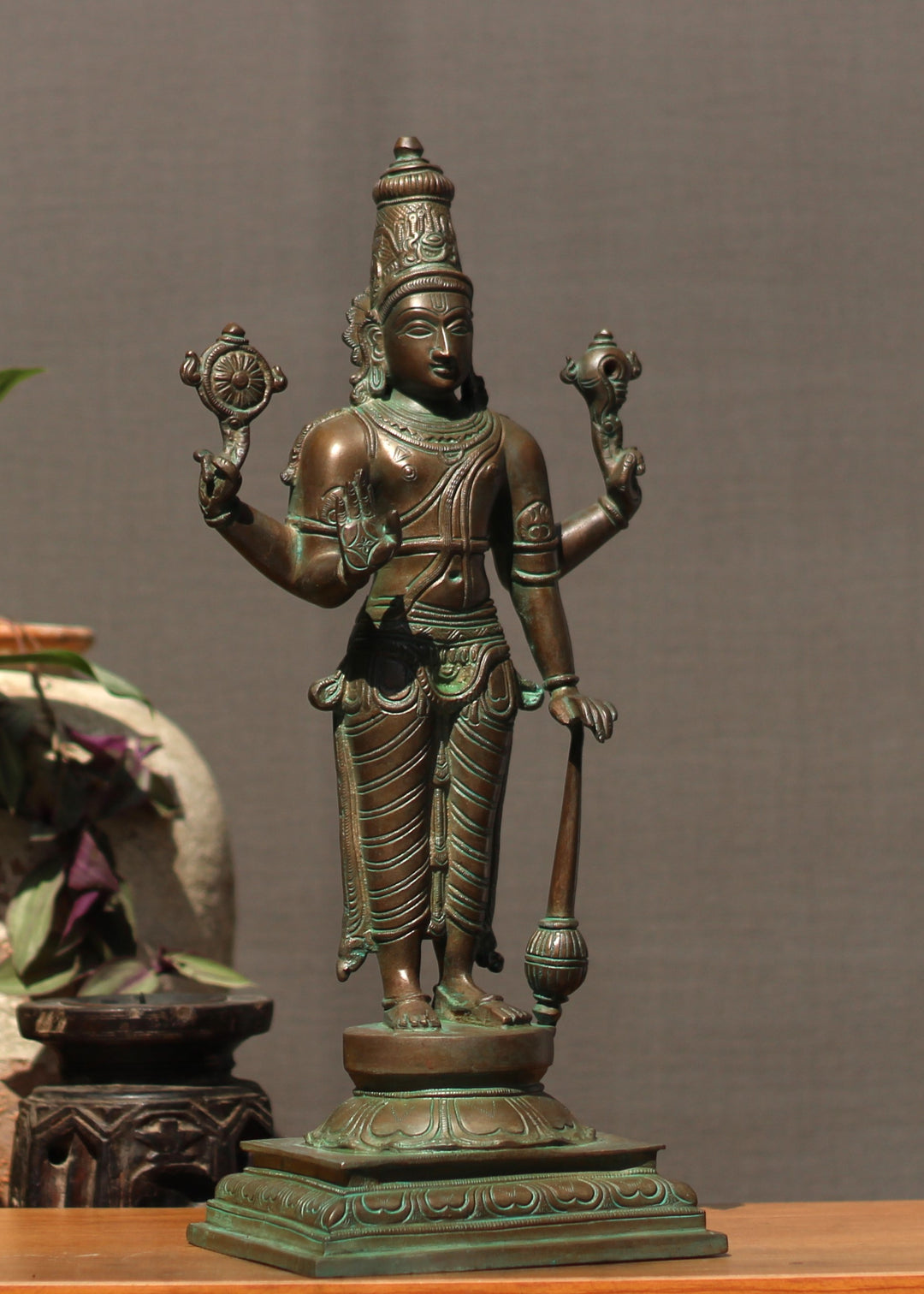 Brass Vishnu Bronze Finish 18"