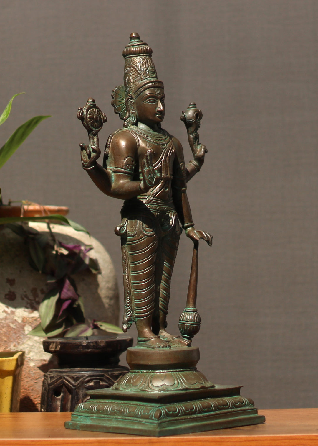 Brass Vishnu Bronze Finish 18"