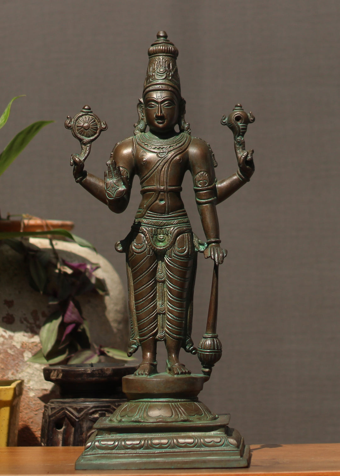Brass Vishnu Bronze Finish 18"