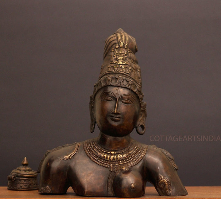Brass Statue of Ardhnareshwar Bust