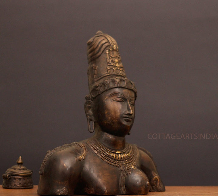 Brass Statue of Ardhnareshwar Bust