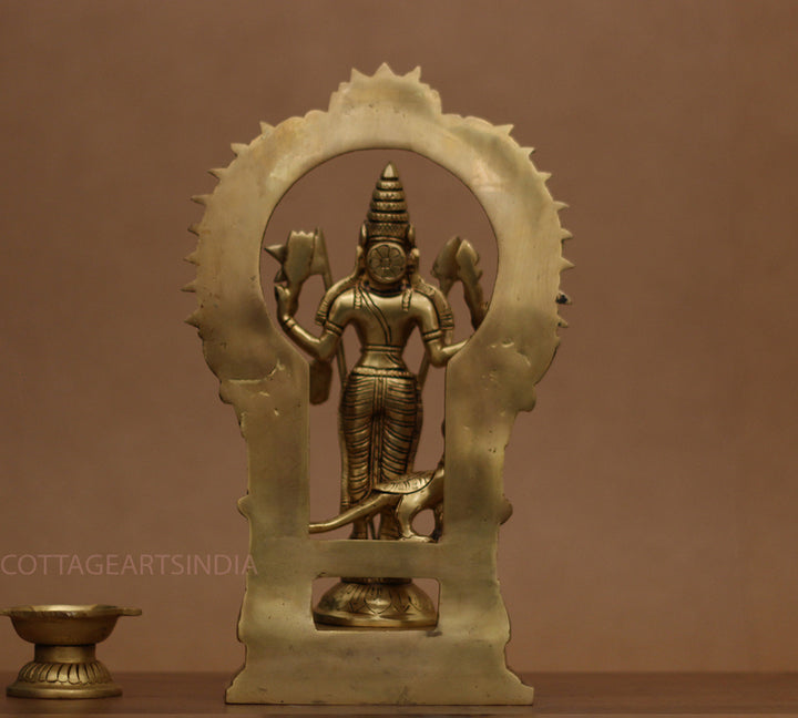 Brass Idol of Lord Murugan Statue 12"