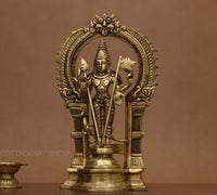 Brass Idol of Lord Murugan Statue 12"