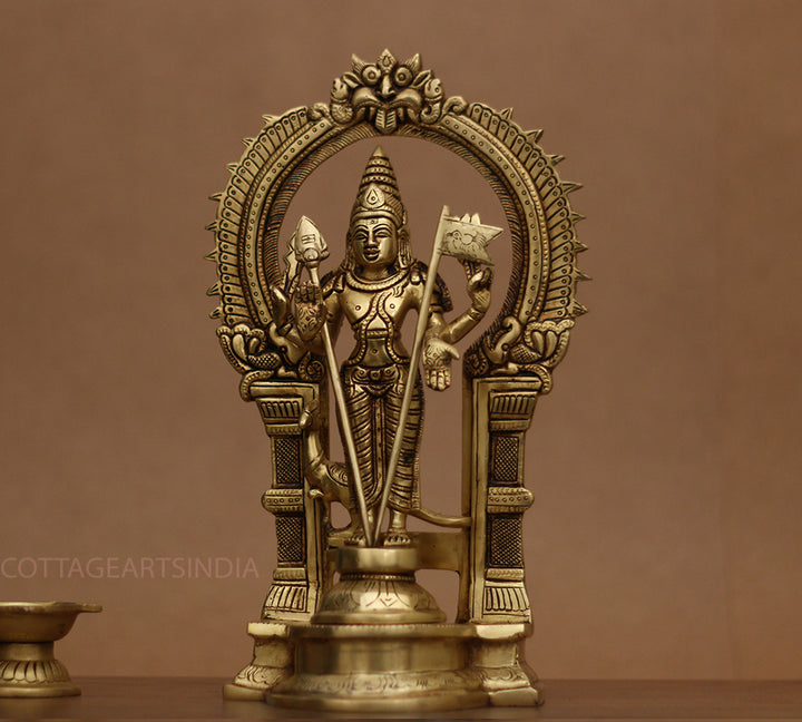 Brass Idol of Lord Murugan Statue 12"