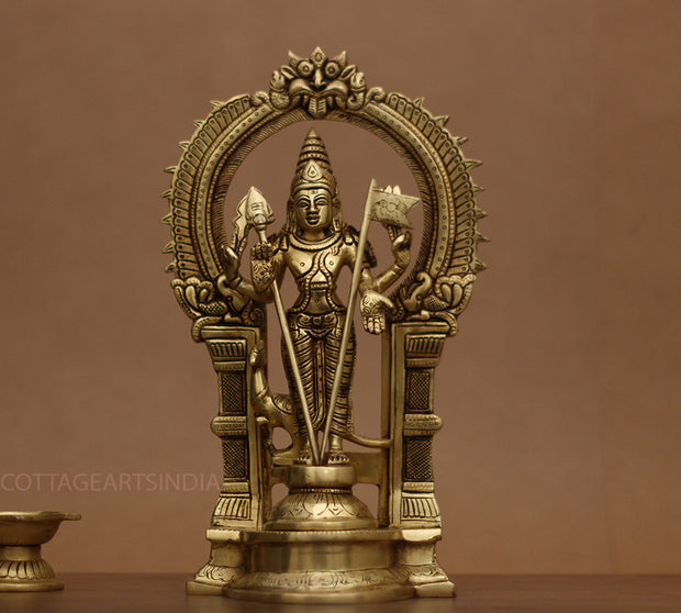 Brass Idol of Lord Murugan Statue 12"