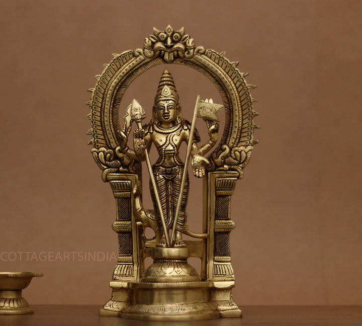 Brass Idol of Lord Murugan Statue 12"