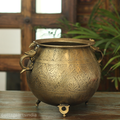 Brass Vintage Carved Planter