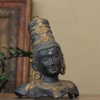 Parvati Bust in Matte Black and Rustic Gold Finish
