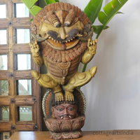 Wooden Yali Sculpture – Traditional Indian Art