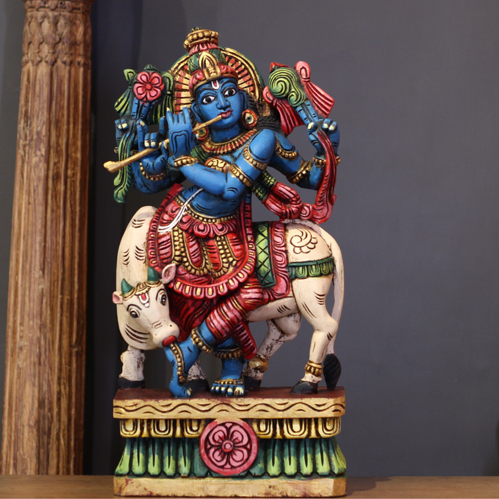 Wooden Krishna 24"