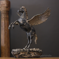 Mythical Winged Horse Brass Sculpture | Black Antique Finish | Symbol of Strength & Freedom