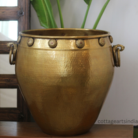 Brass Vintage Carved Planter
