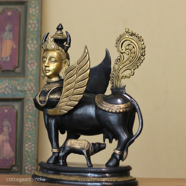 Brass Kamdhenu Superfine 17" Black and Gold Finish