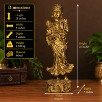 Wooden Vintage Lady Figure