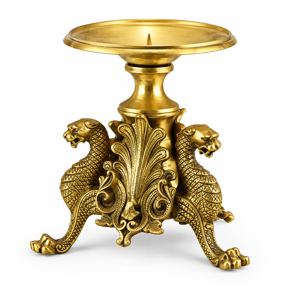 Brass Candle Stand Yali 7''