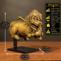Brass Vintage Finish Palanquin Kirtimukha on Stand