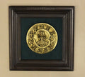 Brass Dasavathar Plate In Wooden Frame