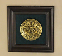 Brass Ashtalaxmi Plate In Wooden Frame