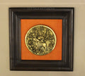Brass Durga Plate In Wooden Frame