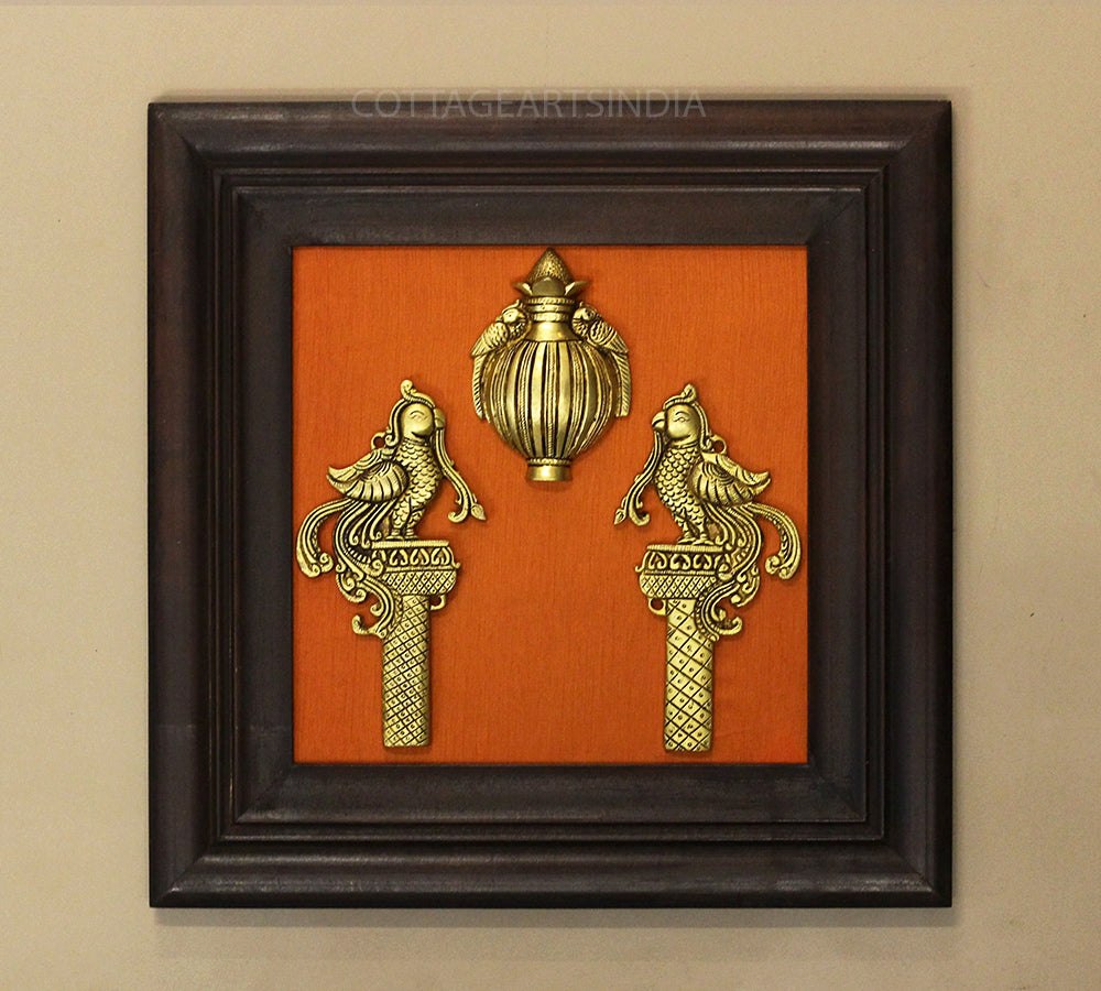 Brass Decor In Wooden Frame