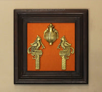Brass Decor In Wooden Frame