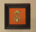 Brass Flower Decor In Wooden Frame