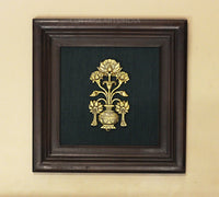 Brass Flower Decor In Wooden Frame