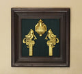 Brass Decor In Wooden Frame