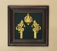 Brass Decor In Wooden Frame
