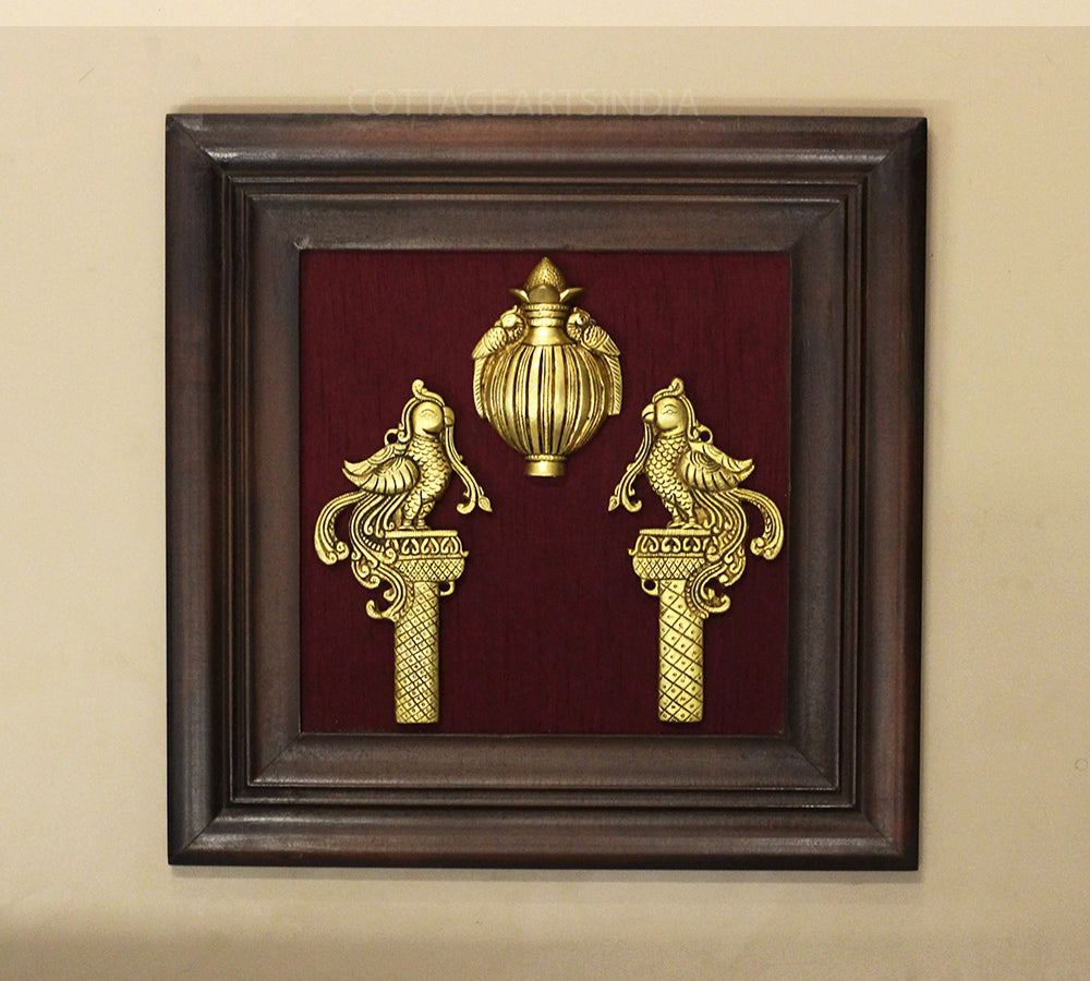 Brass Decor In Wooden Frame