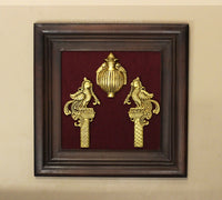 Brass Decor In Wooden Frame