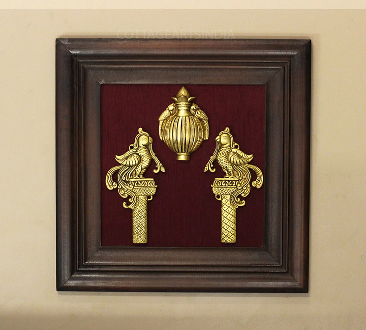 Brass Decor In Wooden Frame