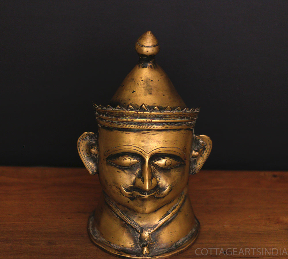 Brass Vintage Finish Shiva Mukhlingam Idol 14”