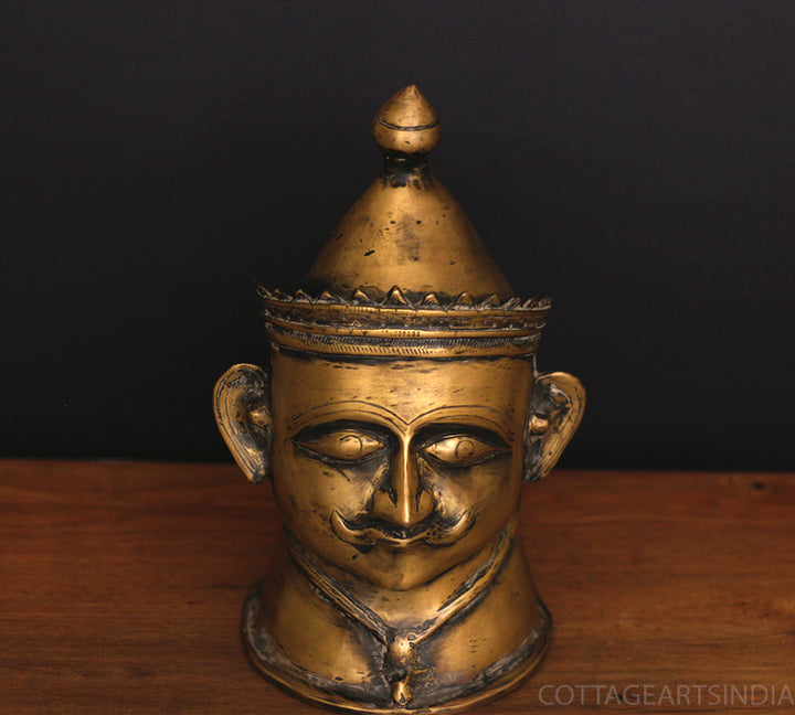 Brass Vintage Finish Shiva Mukhlingam Idol 14”
