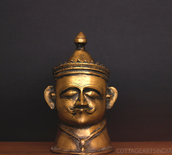 Brass Vintage Finish Shiva Mukhlingam Idol 14”