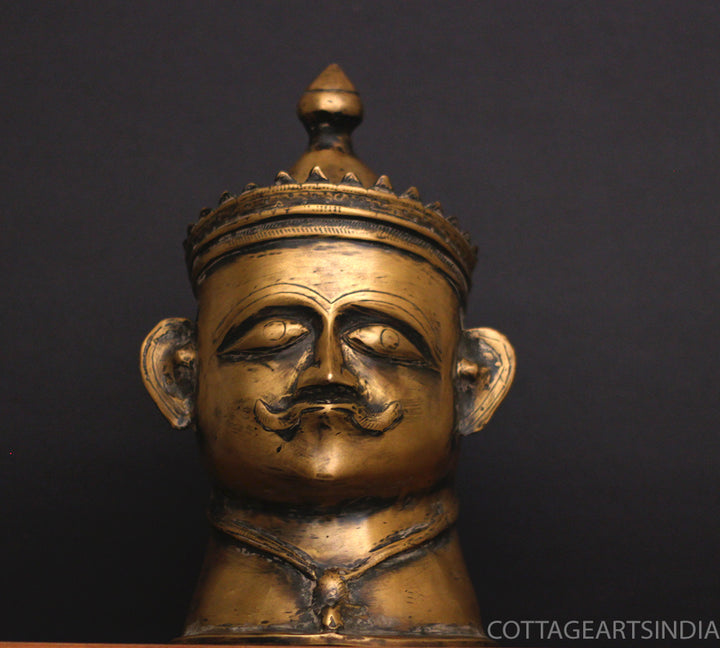 Brass Vintage Finish Shiva Mukhlingam Idol 14”