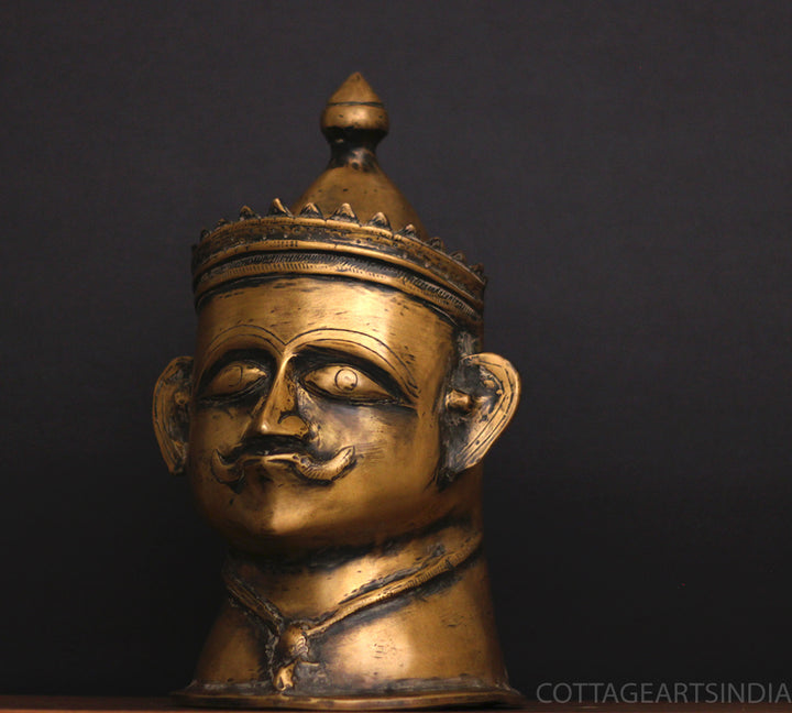 Brass Vintage Finish Shiva Mukhlingam Idol 14”