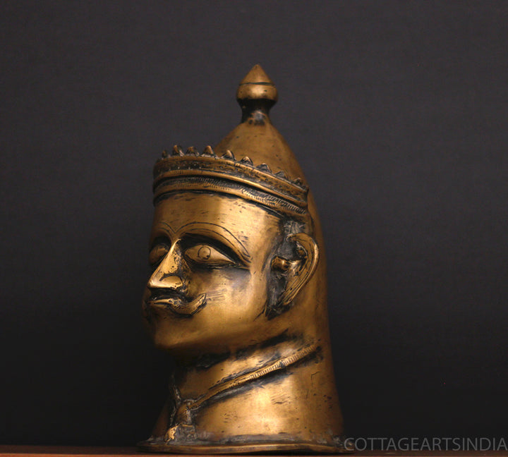 Brass Vintage Finish Shiva Mukhlingam Idol 14”
