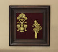 Brass Decor Flower In Wooden Frame