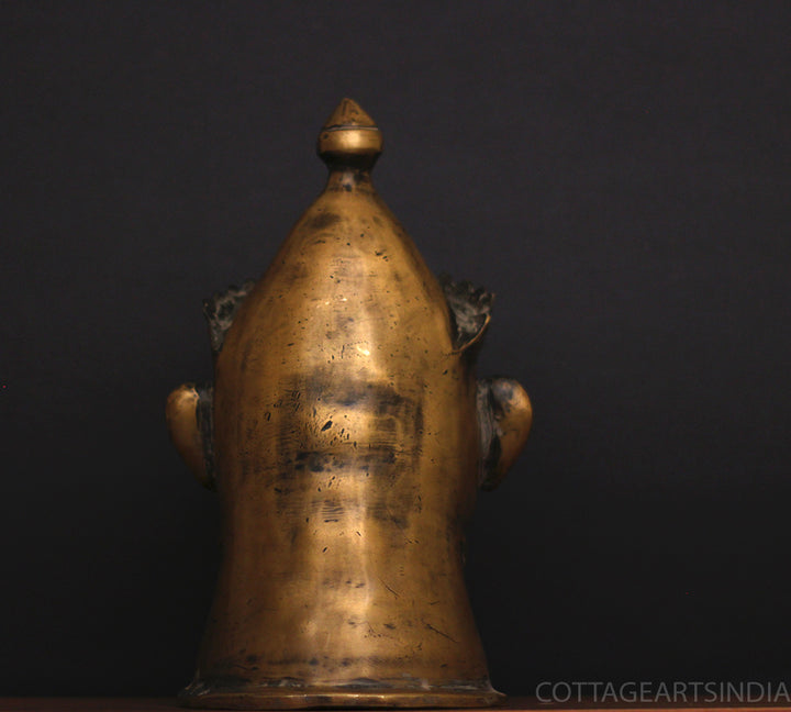 Brass Vintage Finish Shiva Mukhlingam Idol 14”