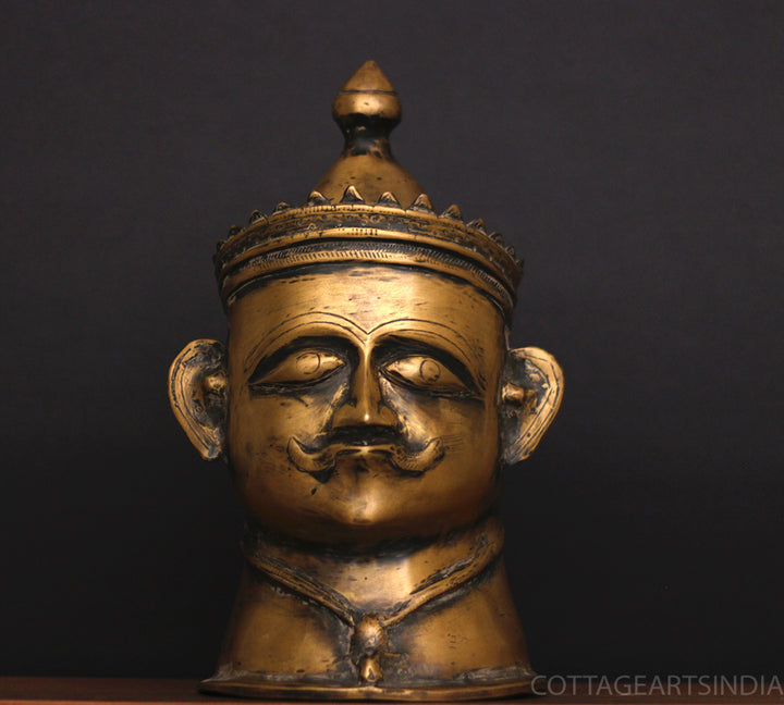 Brass Vintage Finish Shiva Mukhlingam Idol 14”