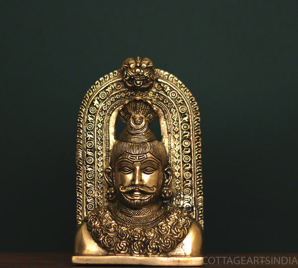 Brass Shiva Face In Prabhawali